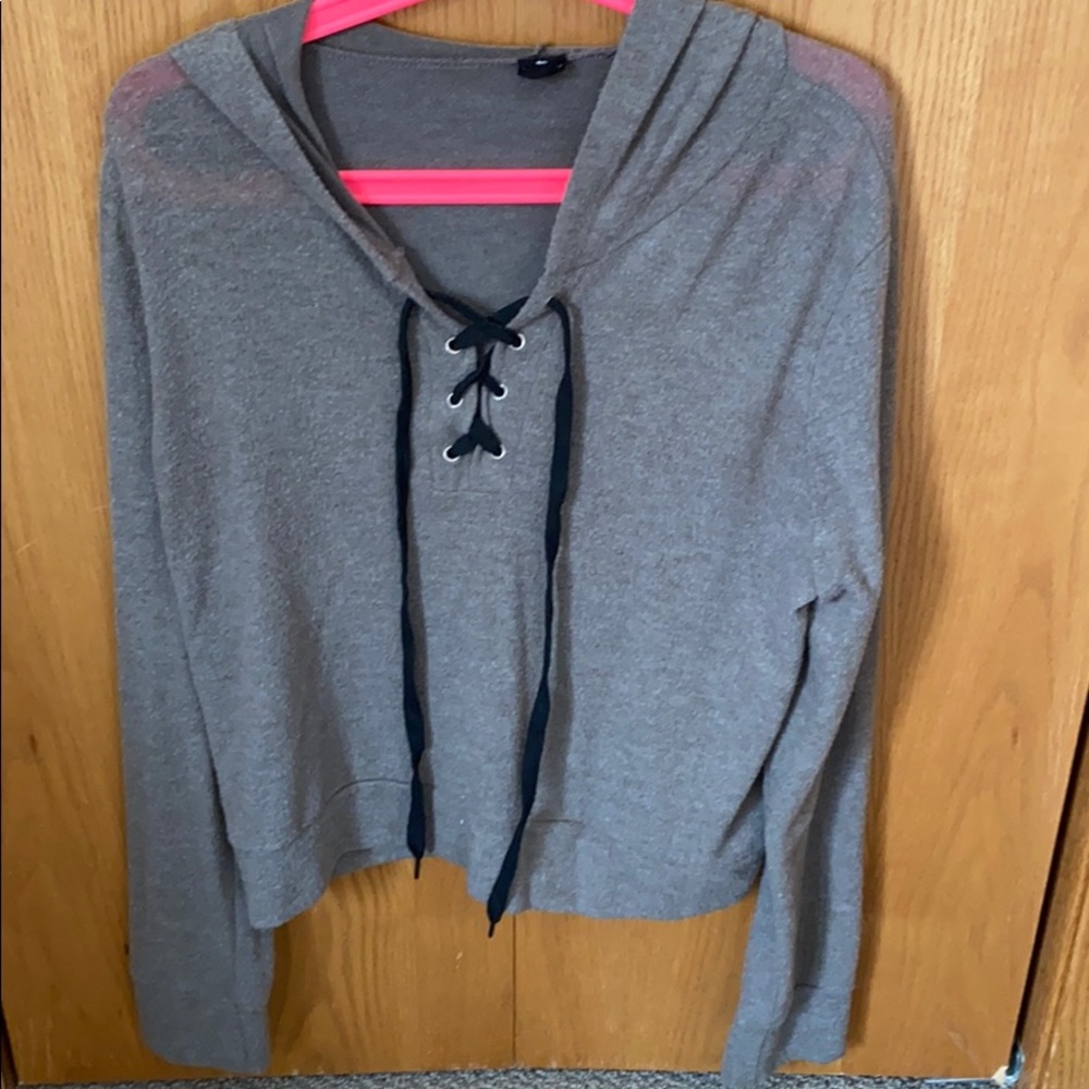 lace up sweater